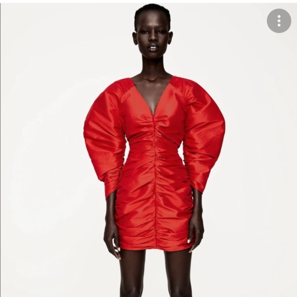 NWOT ZARA | Rare Red Cocktail Draped Mini Dress | S